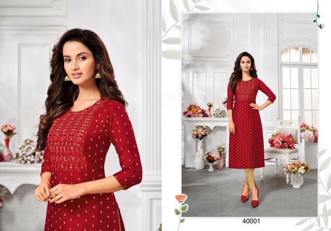 Kapil Trendz Amory 6 New Exclusive Wear Silk Designer Fancy Kurtis Collection